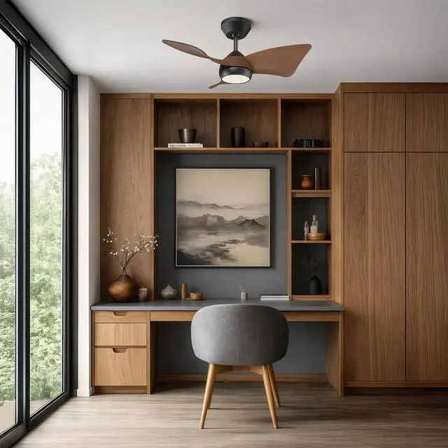 Alt view image 2 of 6 - 30" Small Ceiling Fan with Light Remote Control, Quiet Reversible DC Motor, 6 Speed, Dimmable Memory LED, Modern Ceiling Fan for Bedroom Kids Room, White and Brushed Gold