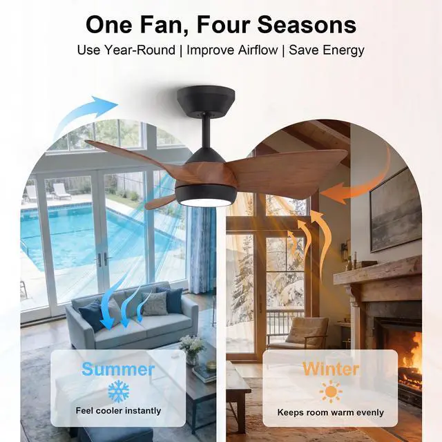 Alt view image 3 of 6 - 30" Small Ceiling Fan with Light Remote Control, Quiet Reversible DC Motor, 6 Speed, Dimmable Memory LED, Modern Ceiling Fan for Bedroom Kids Room, White and Brushed Gold