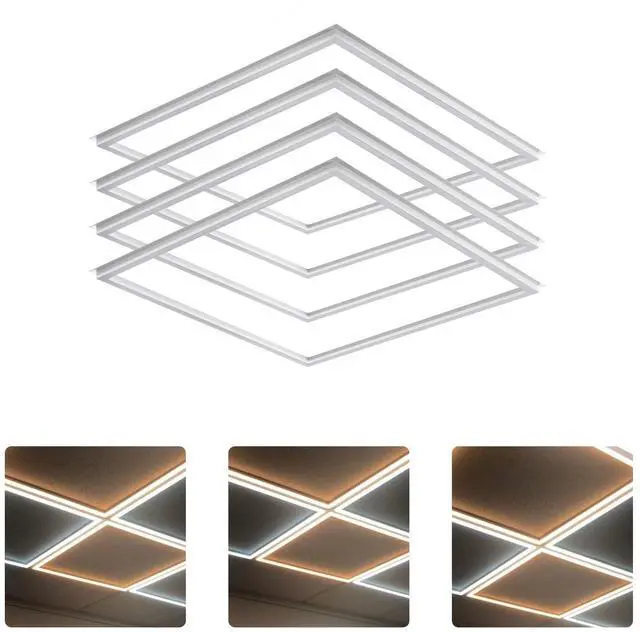 Main image of LED Energy Plus 2x2 FT Edge-Lit Frame LED Panel Lights,5CCT Selectable 3000K-6500K, 2600/3900/5200LM,20W/30W/40W Switch, Grid Drop Ceiling Lights,0-10V Dimmable,Damp Rated,100-277V,ETL Listed (4 Pack)