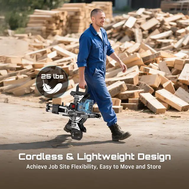 Alt view image 2 of 6 - Sliding Compound Miter Saw: Cordless Power Miter Saw with Laser Guide 8-Inch, 2 * 5000 mAh Batteries, Single Bevel 45°, 24T TCT Blade, Max Cut 2.5×12-inch, Ideal for DIY & Woodworking