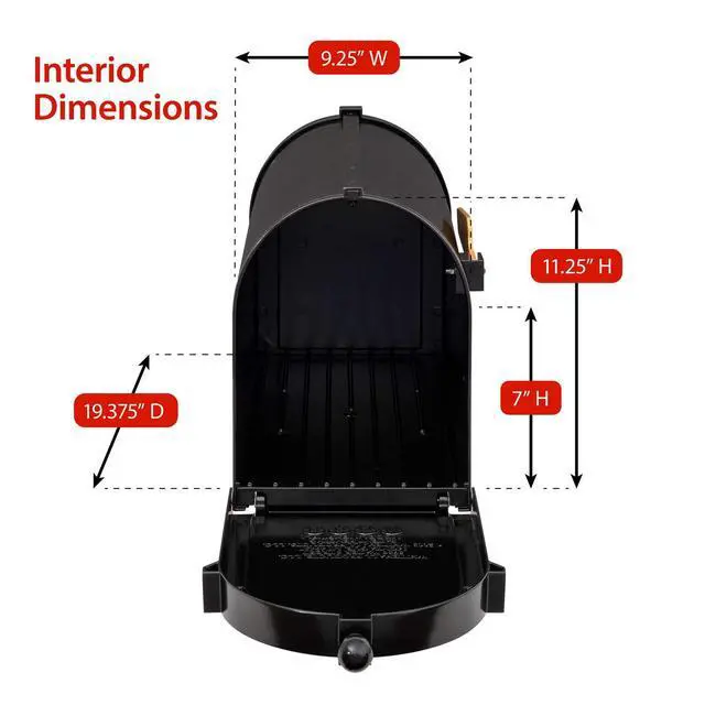 Alt view image 3 of 5 - Products Capital Mailbox, Black
