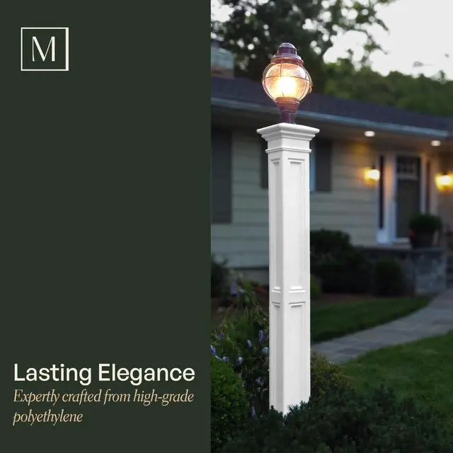 Alt view image 4 of 6 - Liberty Heavy Duty Outdoor Lamp Post with Mount - Easy Install for Porch & Patio Lights, Weather & Fade Resistant, Shock Resistant, Long Lasting Outdoor Lighting Fixtures, White