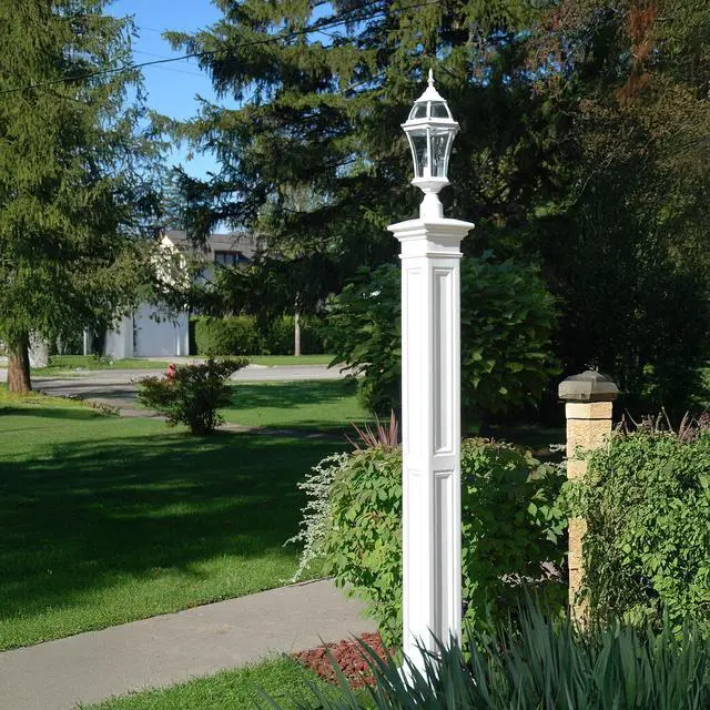 Alt view image 6 of 6 - Liberty Heavy Duty Outdoor Lamp Post with Mount - Easy Install for Porch & Patio Lights, Weather & Fade Resistant, Shock Resistant, Long Lasting Outdoor Lighting Fixtures, White