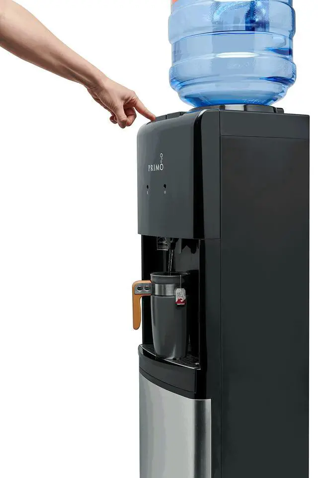 Alt view image 2 of 6 - Top-Loading Water Dispenser - 3 Temp (Hot-Cool-Cold) Water Cooler Water Dispenser for 5 Gallon Bottle w/Child Safety Lock, Black and Stainless Steel
