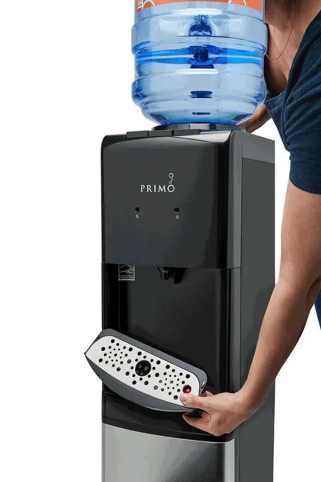 Alt view image 3 of 6 - Top-Loading Water Dispenser - 3 Temp (Hot-Cool-Cold) Water Cooler Water Dispenser for 5 Gallon Bottle w/Child Safety Lock, Black and Stainless Steel