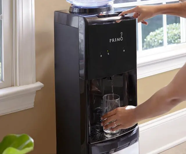 Alt view image 6 of 6 - Top-Loading Water Dispenser - 3 Temp (Hot-Cool-Cold) Water Cooler Water Dispenser for 5 Gallon Bottle w/Child Safety Lock, Black and Stainless Steel