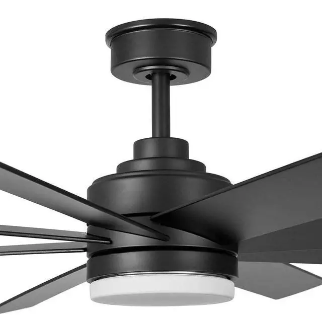 Alt view image 5 of 6 - Celene 62 in. LED Indoor/Outdoor Matte Black Ceiling Fan with Light and Remote Control with Color Changing Technology YG908A-MBK