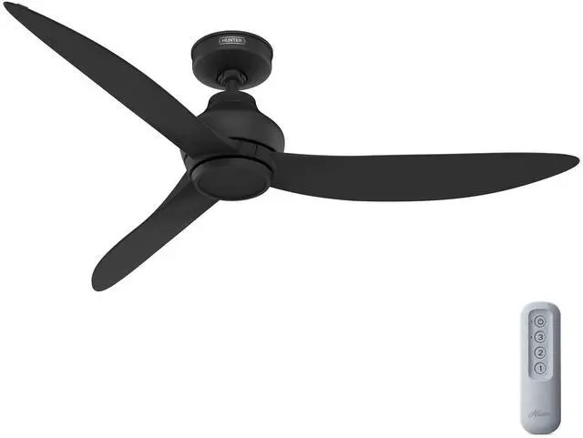 Main image of Mazzini Indoor/Outdoor Ceiling Fan, Remote, 52-inch, Casual-style, 6-speed DC Motor, Energy Star, for porches, patios, sunrooms, bathrooms (Matte Black)