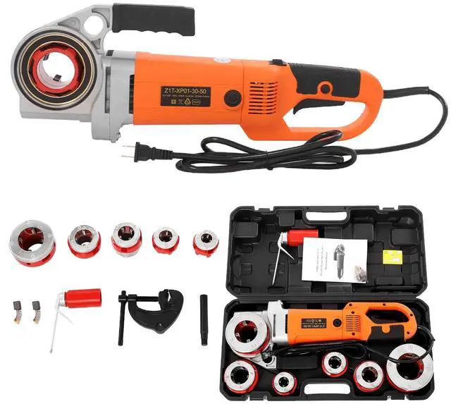 Main image of Electric Pipe Threader, 2300W Pipe Threading Machine Pipe Thread Cutting Tool Pipe Threading Kit with 6 Dies (2'', 1-1/2'', 1-1/4'', 1'', 3/4'', 1/2'') for Plumbing Installation Construction Sites