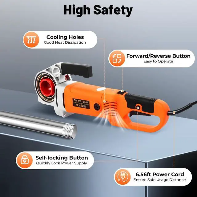 Alt view image 4 of 6 - Electric Pipe Threader, 2300W Pipe Threading Machine Pipe Thread Cutting Tool Pipe Threading Kit with 6 Dies (2'', 1-1/2'', 1-1/4'', 1'', 3/4'', 1/2'') for Plumbing Installation Construction Sites