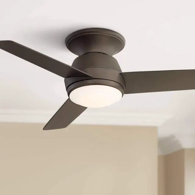 Main image of 44" Marbella Breeze Modern Indoor Hugger Ceiling Fan with Dimmable LED Light Remote Control Bronze Opal Glass for Living Kitchen House Bedroom Family Dining Home Office Room