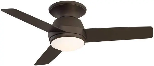 Alt view image 2 of 6 - 44" Marbella Breeze Modern Indoor Hugger Ceiling Fan with Dimmable LED Light Remote Control Bronze Opal Glass for Living Kitchen House Bedroom Family Dining Home Office Room
