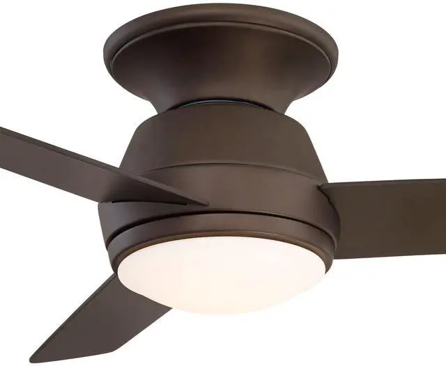 Alt view image 3 of 6 - 44" Marbella Breeze Modern Indoor Hugger Ceiling Fan with Dimmable LED Light Remote Control Bronze Opal Glass for Living Kitchen House Bedroom Family Dining Home Office Room