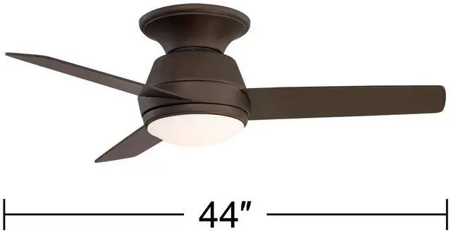 Alt view image 4 of 6 - 44" Marbella Breeze Modern Indoor Hugger Ceiling Fan with Dimmable LED Light Remote Control Bronze Opal Glass for Living Kitchen House Bedroom Family Dining Home Office Room