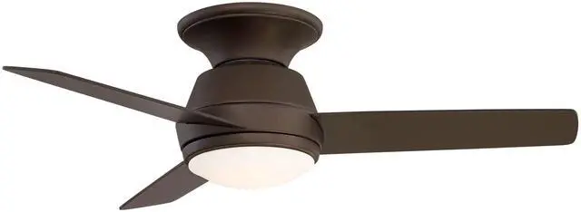 Alt view image 5 of 6 - 44" Marbella Breeze Modern Indoor Hugger Ceiling Fan with Dimmable LED Light Remote Control Bronze Opal Glass for Living Kitchen House Bedroom Family Dining Home Office Room