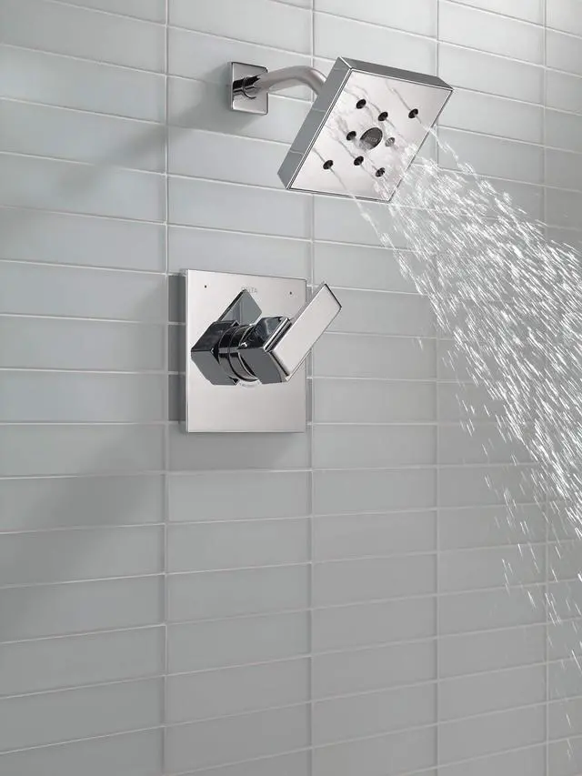 Alt view image 2 of 6 - Faucet Ara 14 Series Single-Function Shower Faucet Set, Single-Spray H2Okinetic Shower Head, Chrome Shower Faucet, Shower Trim Kit, Chrome T14267 (Valve Not Included)
