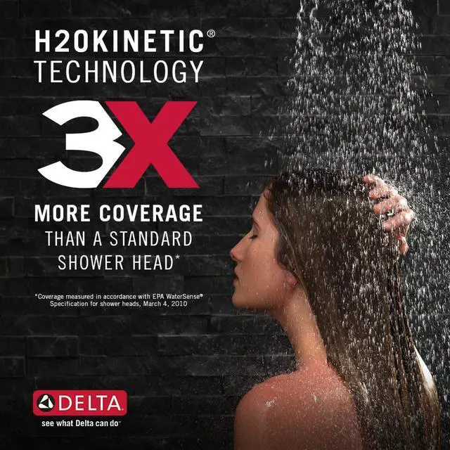 Alt view image 3 of 6 - Faucet Ara 14 Series Single-Function Shower Faucet Set, Single-Spray H2Okinetic Shower Head, Chrome Shower Faucet, Shower Trim Kit, Chrome T14267 (Valve Not Included)