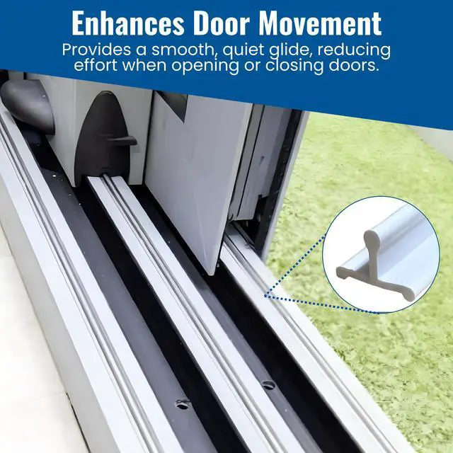 Alt view image 6 of 6 - KC Hardware Vinyl Sliding Screen Door Track, Sliding Door Bottom Track Replacement, Patio Screen Door Guide -96 Inches -Pack of 2