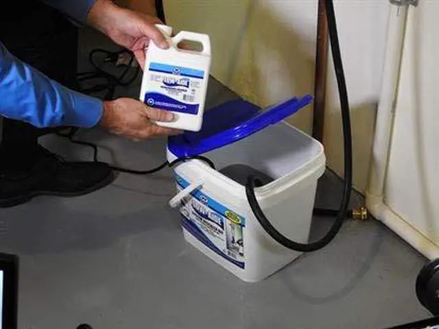 Alt view image 2 of 2 - Flow-Aide Descaler Kit with Bucket, Pump, Hoses and 1 Quart of Flow-Aide Descale