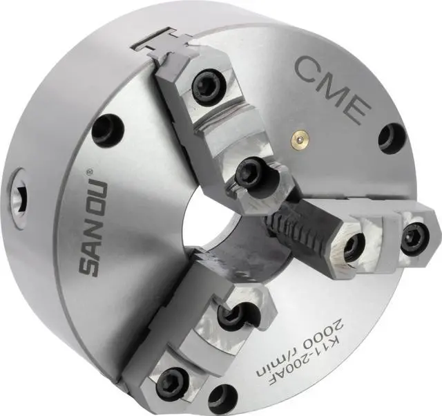 Main image of CME 8" 3-Jaw Self-Centering (Scroll) Lathe Chuck, Front Mount, Two-Piece Reversible Jaws