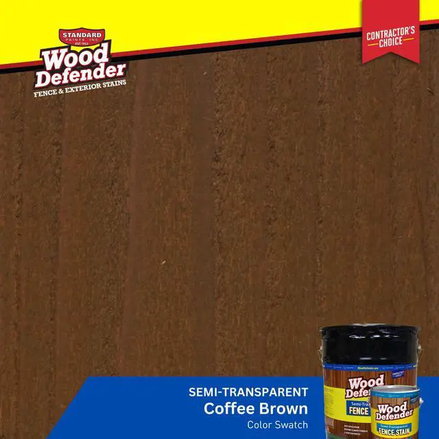Alt view image 2 of 6 - Semi-Transparent Fence Stain and Seal Coffee Brown 5-Gallon | Oil-Based Exterior Fence Coating| Long-Lasting Color Protection for Wood Fences