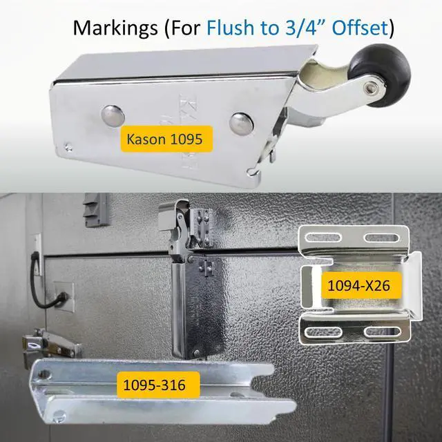 Alt view image 4 of 6 - Kason 1095 Spring Action Door Closer for Heavy Walk-in Coolers/Freezers with Adjustable Wide Hook, Flush to 3/4" Offset
