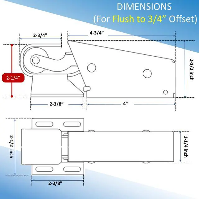 Alt view image 5 of 6 - Kason 1095 Spring Action Door Closer for Heavy Walk-in Coolers/Freezers with Adjustable Wide Hook, Flush to 3/4" Offset