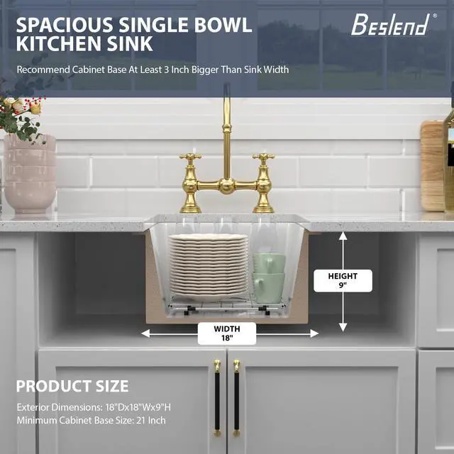 Alt view image 6 of 6 - 18 Inch Undermount Kitchen Sink White Porcelain Fireclay - Topmount Sinks 18x18 Rectangular Single Bowl Kitchen Sink