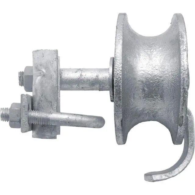 Alt view image 3 of 6 - 6" CHAIN LINK WALL MOUNTED ROLLING GATE HARDWARE KIT: (Chain Link Fence Gate Parts) (6" Rut Runner, 2 Track Wheels, 6 Wall Mounted Track Brackets, 1 Rolo Latch)