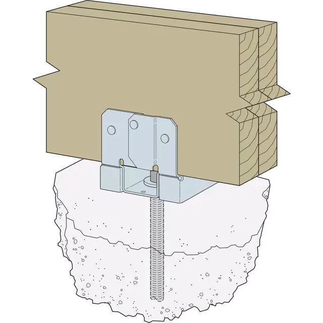 Alt view image 3 of 6 - ABA24-2Z ABA ZMAX Galvanized Adjustable Standoff Post Base for Double 2x4 (Pack of 20)