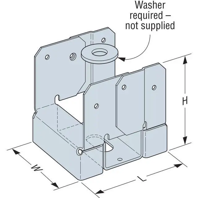 Alt view image 5 of 6 - ABA24-2Z ABA ZMAX Galvanized Adjustable Standoff Post Base for Double 2x4 (Pack of 20)