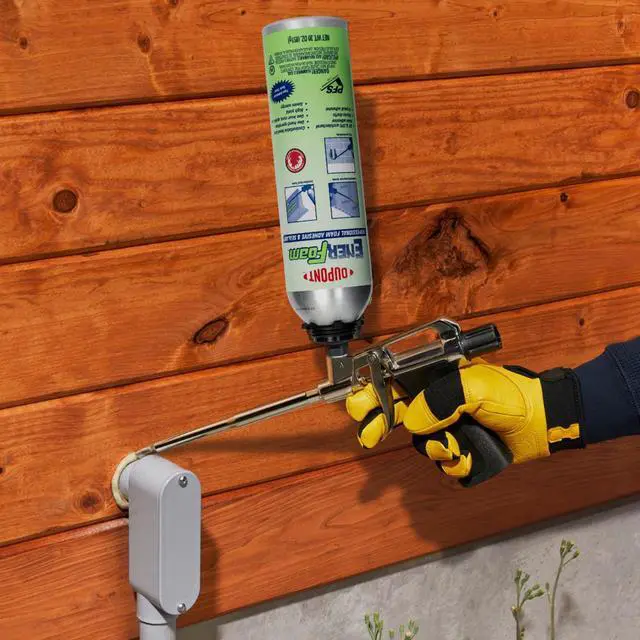 Alt view image 4 of 6 - Enerfoam 30oz Sealant - Fireblock Rated, Polyurethane Expanding Foam Sealant. Gaps and Cracks Filler. Water Resistant, Closed Cell, Spray Foam Insulation. Pack of 12. Applicator Gun Not Included