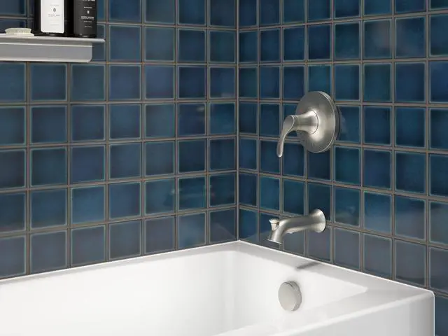 Alt view image 2 of 4 - TS27391-4G-BL Simplice Rite-Temp Bath and Shower Trim Set with Single-Function Showerhead 1.75 GPM, Diverter Bath Spout, Wall-Mount Shower Head and Bath Faucet, Matte Black