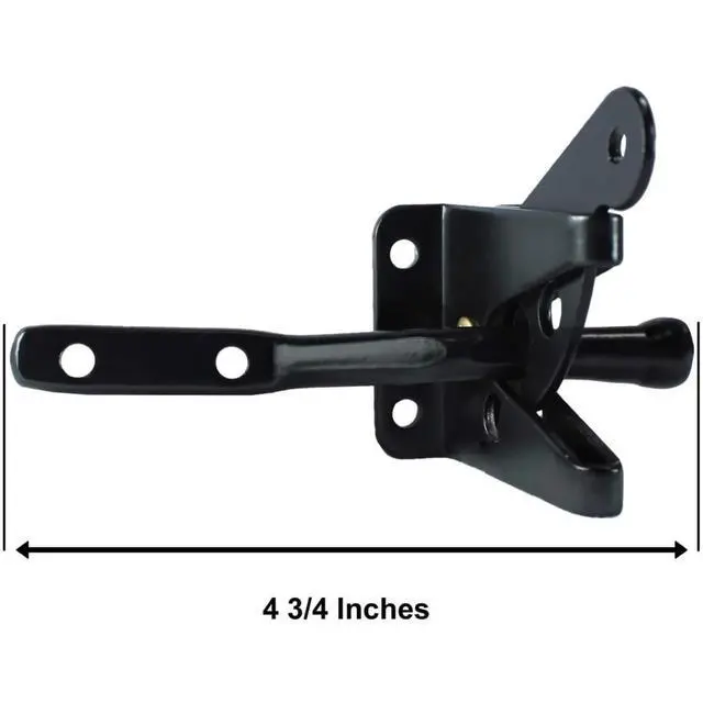 Alt view image 2 of 6 - Single Sided Wood Fence Gate Latch - Black - Marine Grade Powder Coated for Long Lasting Looks and Rust Resistance - CASE Qty 50