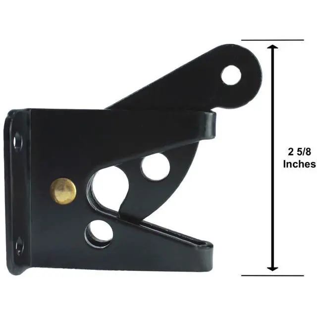Alt view image 4 of 6 - Single Sided Wood Fence Gate Latch - Black - Marine Grade Powder Coated for Long Lasting Looks and Rust Resistance - CASE Qty 50