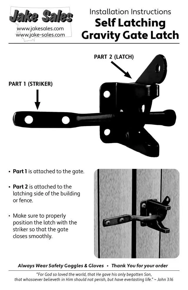 Alt view image 6 of 6 - Single Sided Wood Fence Gate Latch - Black - Marine Grade Powder Coated for Long Lasting Looks and Rust Resistance - CASE Qty 50