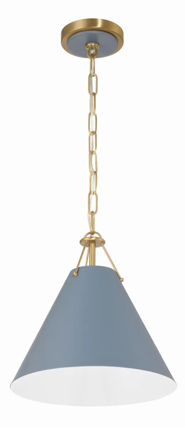 Main image of Xavier 12'' Vibrant Gold + Blue Pendant