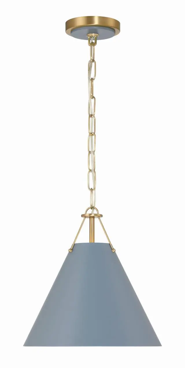Alt view image 2 of 6 - Xavier 12'' Vibrant Gold + Blue Pendant