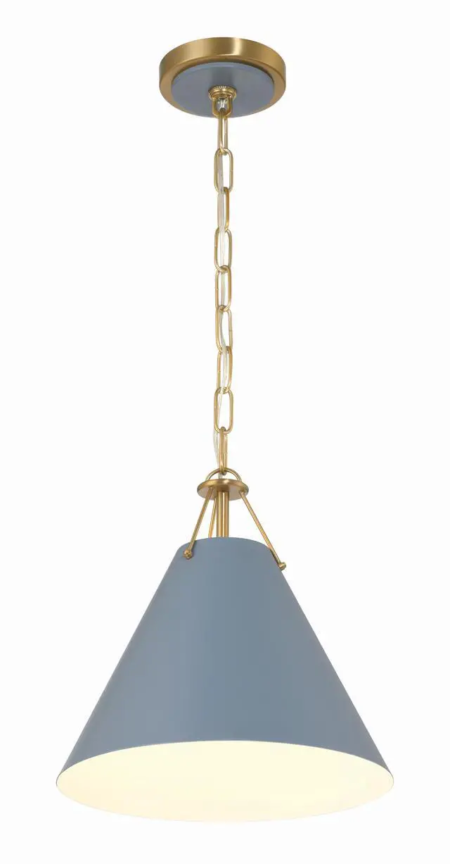 Alt view image 3 of 6 - Xavier 12'' Vibrant Gold + Blue Pendant