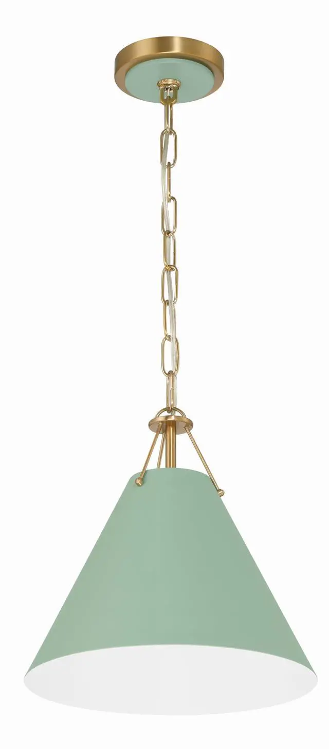 Main image of Xavier 12'' Vibrant Gold + Green Pendant