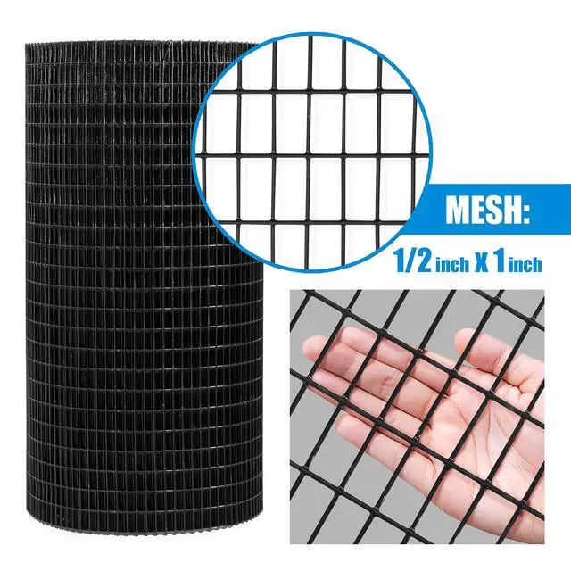 Alt view image 5 of 6 - 16 Gauge Black Vinyl Coated Welded Wire Mesh Size 0.5 inch by 1 inch (3 ft. x 50 ft.)