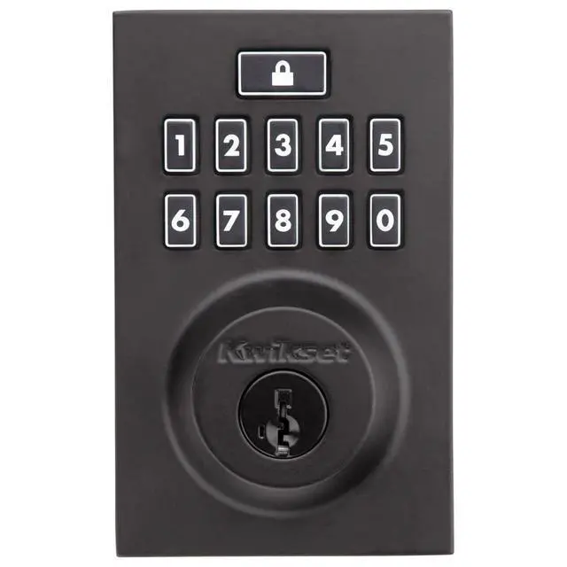 Alt view image 2 of 6 - 914 Contemporary Keypad SmartCode Electronic Deadbolt Smart Lock featuring SmartKey Security and ZigBee 3.0 Technology in Matte Black