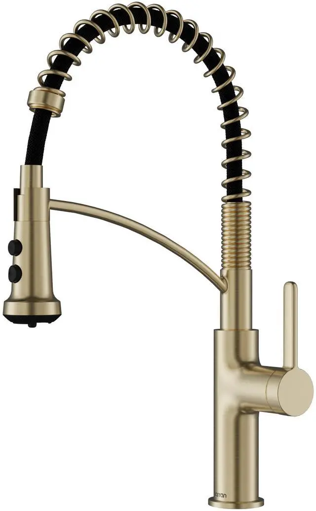 Main image of Scottsdale Spot-Free Commercial Style Pull-Down Kitchen Faucet with Dual Interchangeable Spray Heads 5-Function Revolve MAX & 3-Function Revolve, High-Arc Design (Spot Free Champagne Bronze)