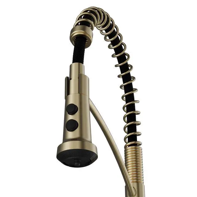 Alt view image 6 of 6 - Scottsdale Spot-Free Commercial Style Pull-Down Kitchen Faucet with Dual Interchangeable Spray Heads 5-Function Revolve MAX & 3-Function Revolve, High-Arc Design (Spot Free Champagne Bronze)