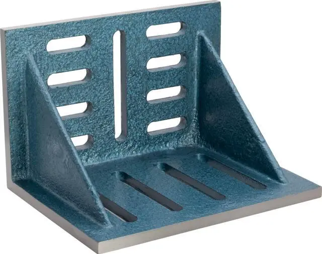Main image of Machinist's Slotted Webbed Angle Plate, Cast Iron, 12" × 9" × 8"