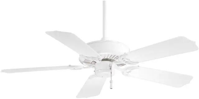 Main image of F572-WH Sundance 42" 5-Blade Ceiling Fan in White Finish with White All Weather Blades