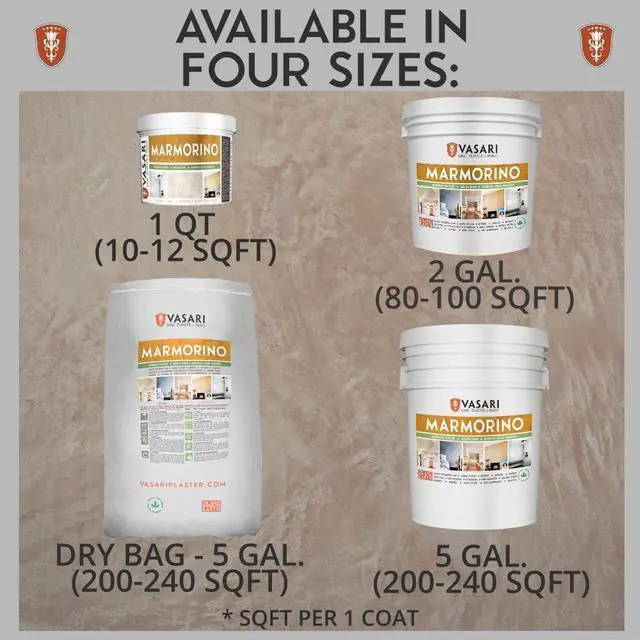 Alt view image 4 of 5 - Lime Plaster & Paint | Marmorino Plaster (Fine Sand Finish) | Made from Natural Lime and Powdered Marble |color: Natural White #1 | size: 5 Gallon Wet Mix
