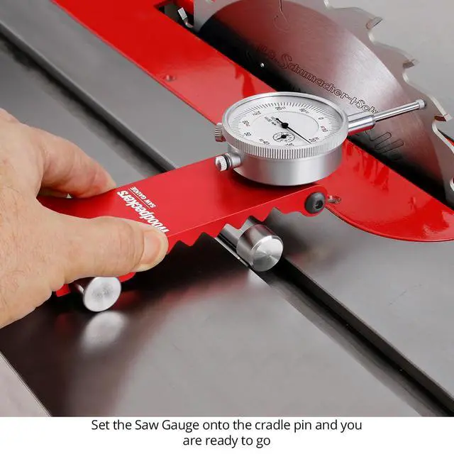 Alt view image 3 of 5 - Table Saw Gauge and Alignment Tool, Auto-Adjusts to Miter Slot, Includes Dial Indicator & Fitted Storage Case - SG-WP