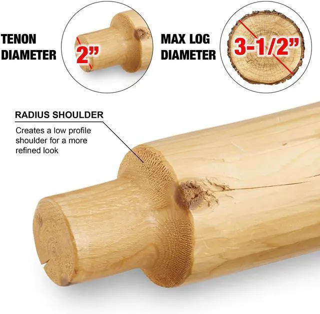 Alt view image 3 of 4 - Tenon Cutter for Log Furniture, 2" Diameter, Pro Series Machined from a Solid Aluminum Billet, 1/2" Shank, Dual Blades Create a Radius Shoulder Profile, DIY Made in USA