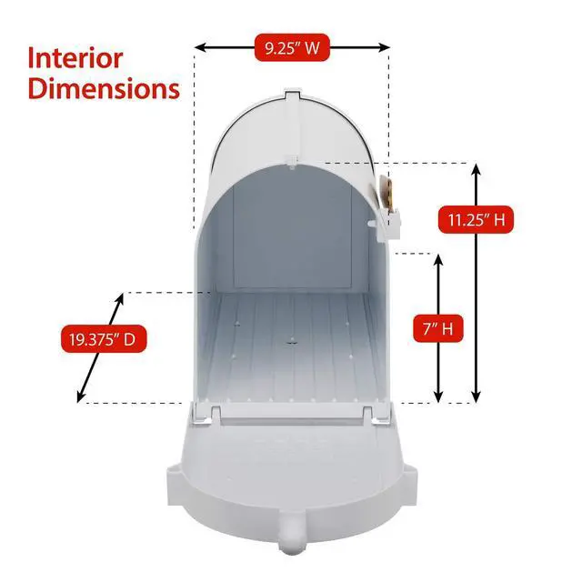 Alt view image 3 of 3 - Products Capital Aluminum Mailbox 20" L x 13" H